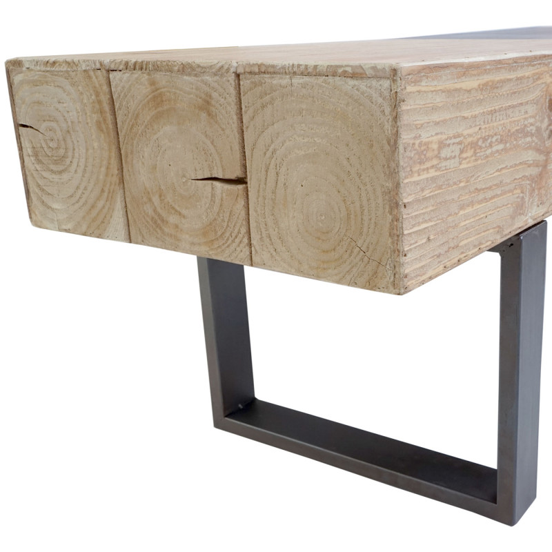 Meuble de télévision table basse TV, sapin massif rustique 46x180x41cm