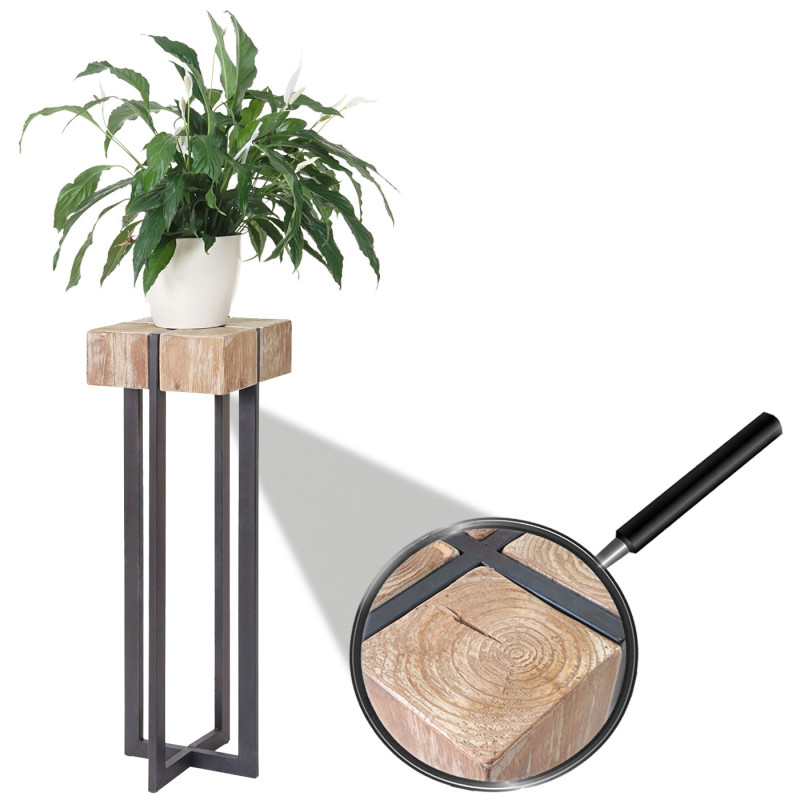 Porte-plante, tabouret / table d'appoint pour plante - sapin massif rustique 100x32x32cm