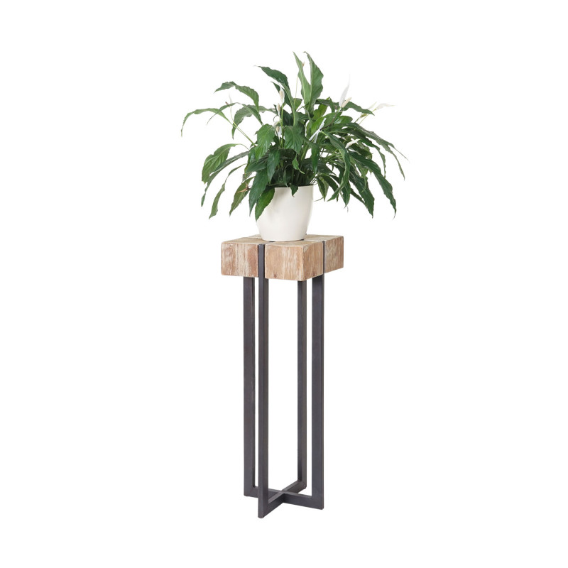 Porte-plante, tabouret / table d'appoint pour plante - sapin massif rustique 100x32x32cm