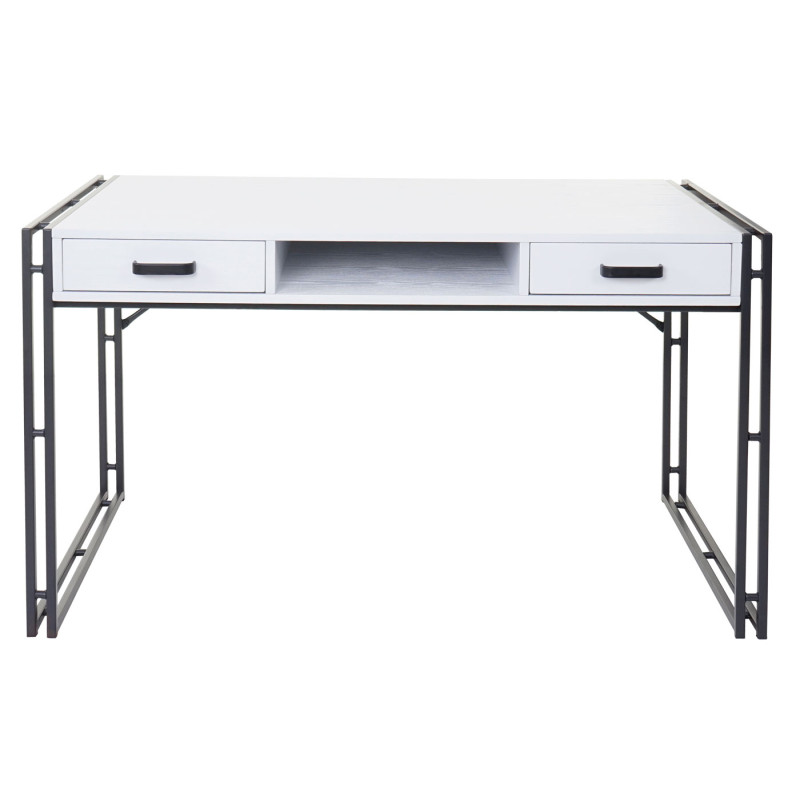 Bureau table d'ordinateur, 121x70cm structure 3D - blanc