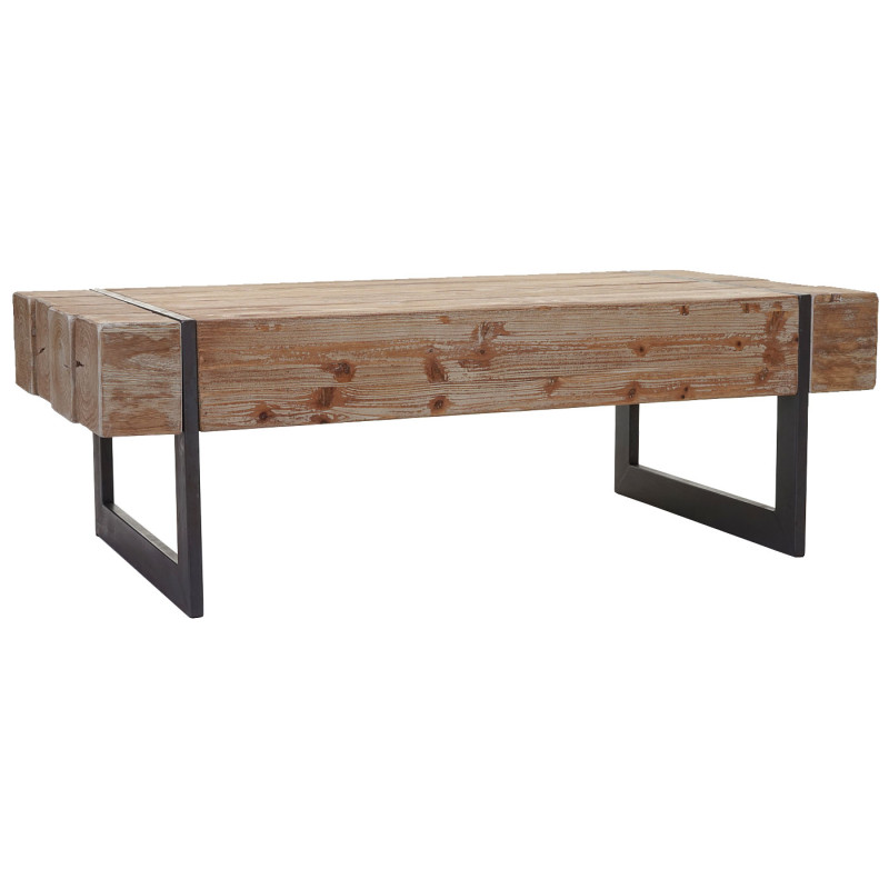 Table basse de salon sapin massif rustique 40x120x60cm