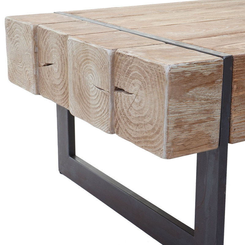 Table basse de salon sapin massif rustique 40x120x60cm