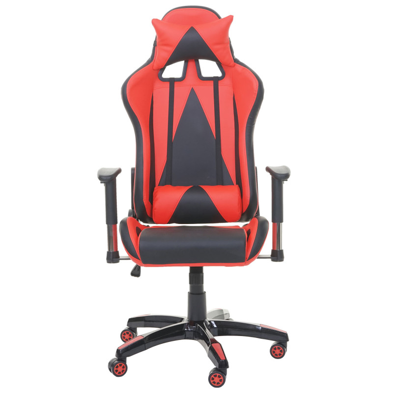 Fauteuil de bureau XXL, chaise pitovante, charge jusqu'à 150kg, similicuir - rouge