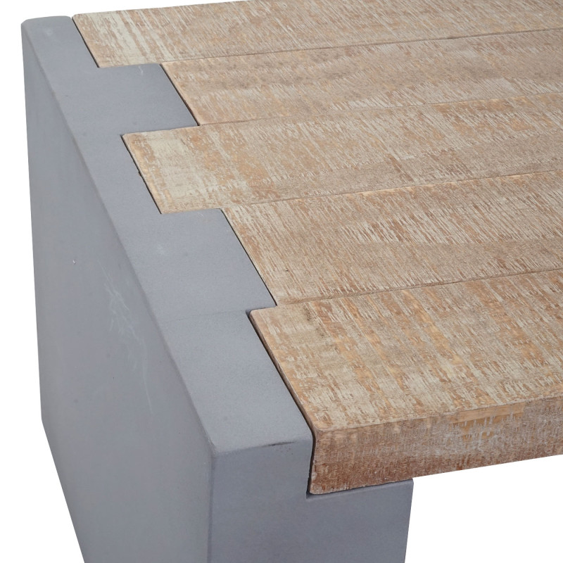 Table Basse de Salon Design Béton Sapin Massif Rustique 46x122x60cm