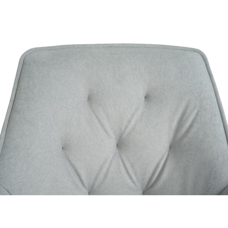 Lot de 6 chaises de salle à manger rembourrée chaise avec accoudoirs, pivotante, métal tissu/textile - gris clair