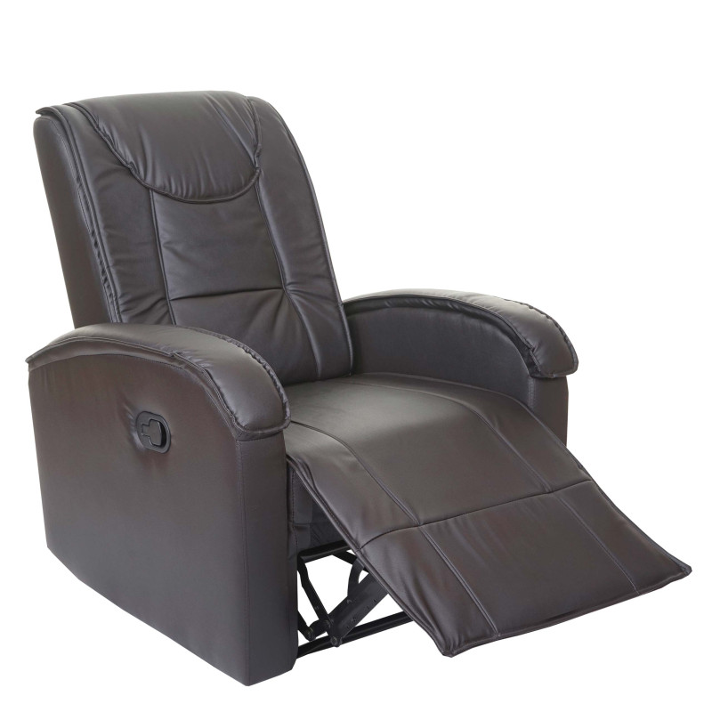 Fauteuil de télévision fauteuil relax, chaise longue, similicuir - marron