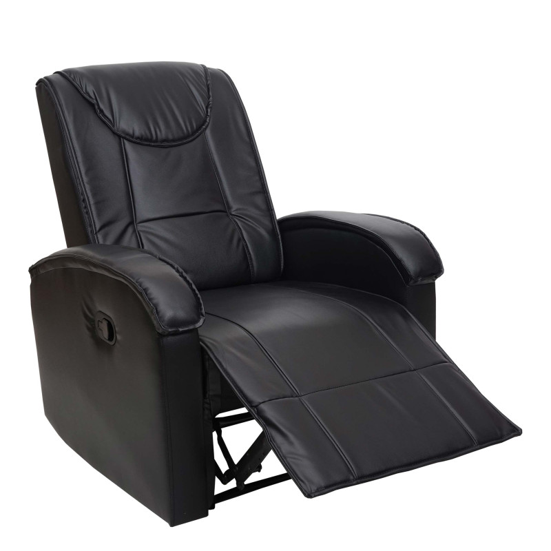 Fauteuil de télévision fauteuil relax, chaise longue, similicuir - noir