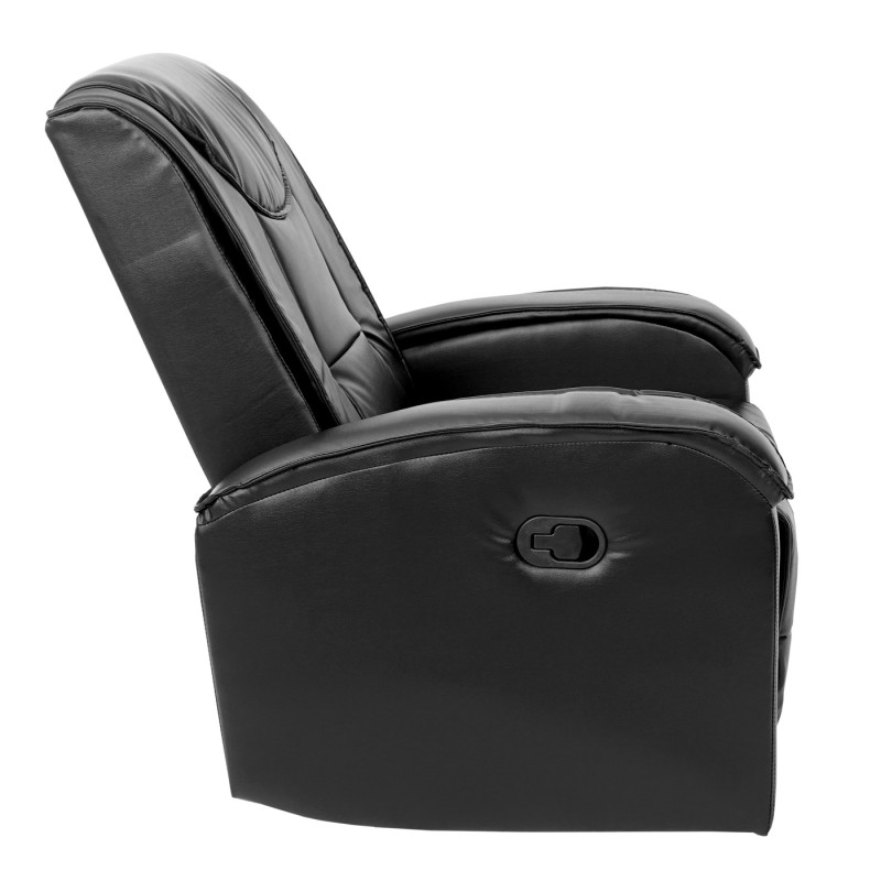 Fauteuil de télévision fauteuil relax, chaise longue, similicuir - noir