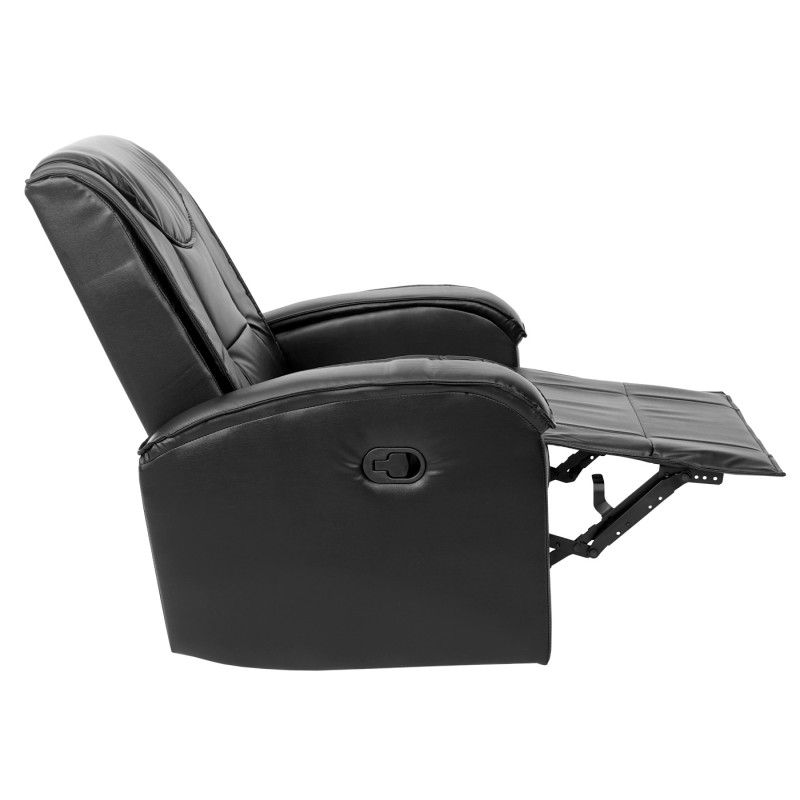 Fauteuil de télévision fauteuil relax, chaise longue, similicuir - noir