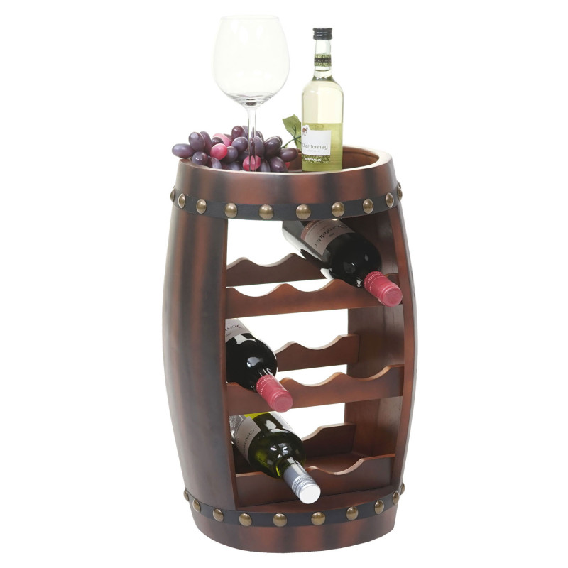 Étagère à vin étagère à bouteilles, tonneau en bois, 51x33x30cm, 8 bouteilles