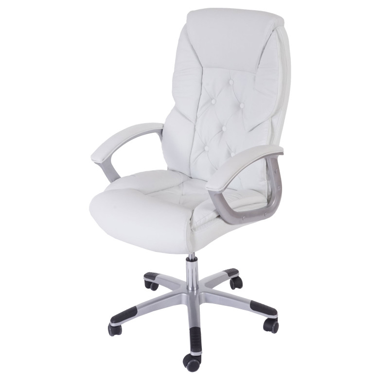 Fauteuil de bureau pro L42 XXL, charge 150kg, similicuir - blanc