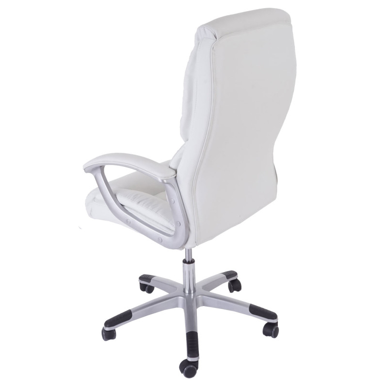 Fauteuil de bureau pro L42 XXL, charge 150kg, similicuir - blanc