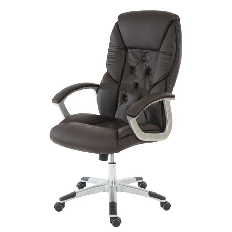 Fauteuil de bureau pro L42 XXL, charge 150kg, similicuir - marron