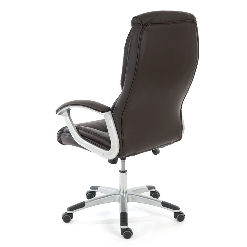 Fauteuil de bureau pro L42 XXL, charge 150kg, similicuir - marron