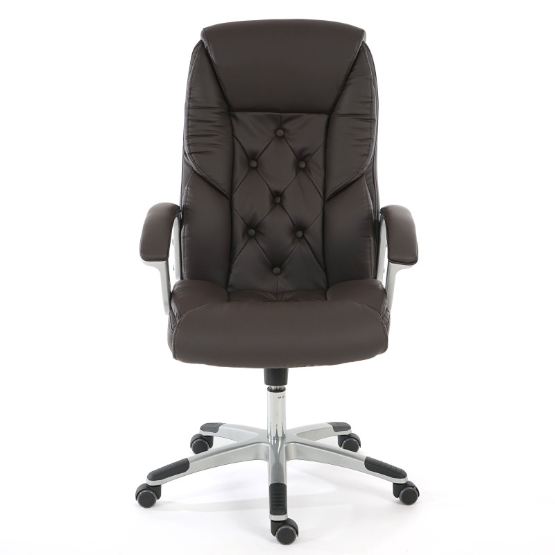 Fauteuil de bureau pro L42 XXL, charge 150kg, similicuir - marron