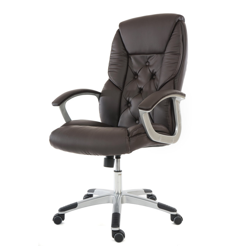 Fauteuil de bureau pro L42 XXL, charge 150kg, similicuir - marron