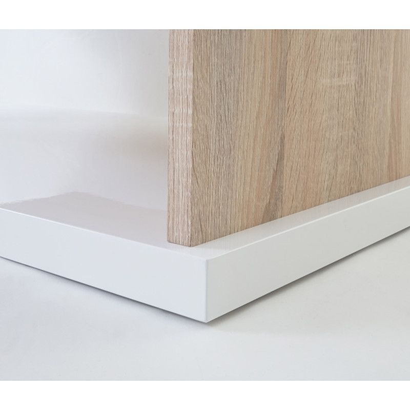 MCA table basse de salon HL design Corinne, aspect chêne, poli fin, rotatif 40x115x60cm