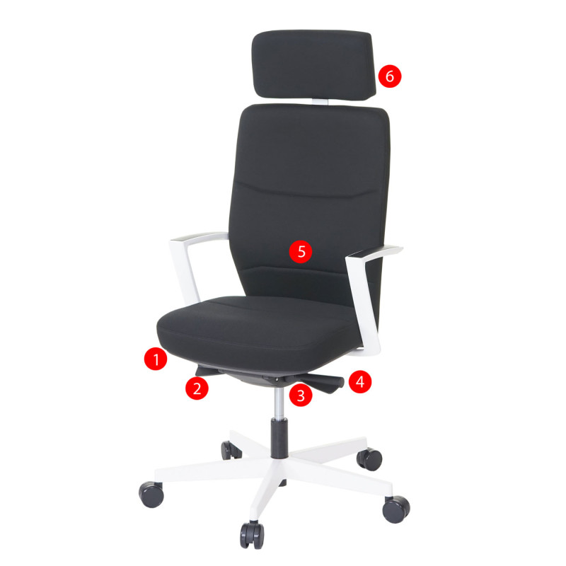 Fauteuil de bureau MERRYFAIR Sonoma, chaise pivotante, fonction glisse, tissu, ISO900, charge 130kg