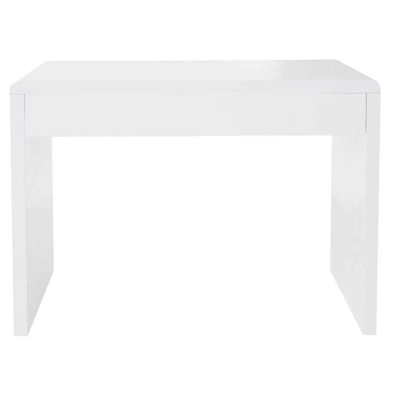 Bureau design Edmonton, table de bureau / ordinateur, poli fin 100x50cm - blanc