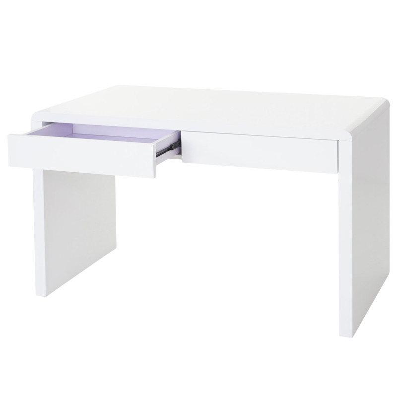 Bureau design Edmonton, table de bureau / ordinateur, poli fin 120x50cm - blanc