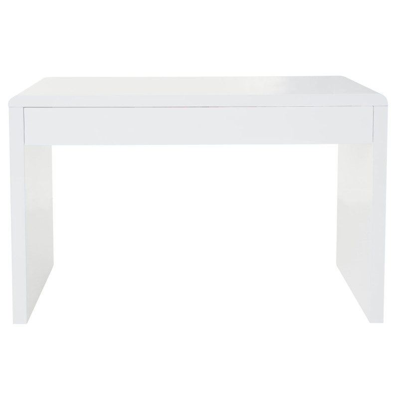 Bureau design Edmonton, table de bureau / ordinateur, poli fin 120x50cm - blanc