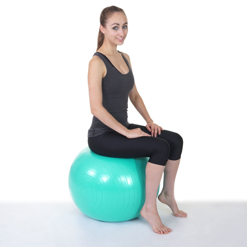 Ballon de gymnastique Lamego, ballon suisse, ballon de yoga / fitness, Ø 65cm - turquoise