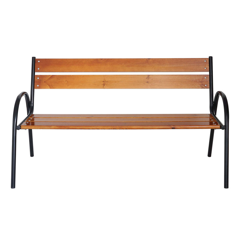 Banc de jardin Tolve, banquette en bois, banc massif de parc, laqué, 3 places - 160cm