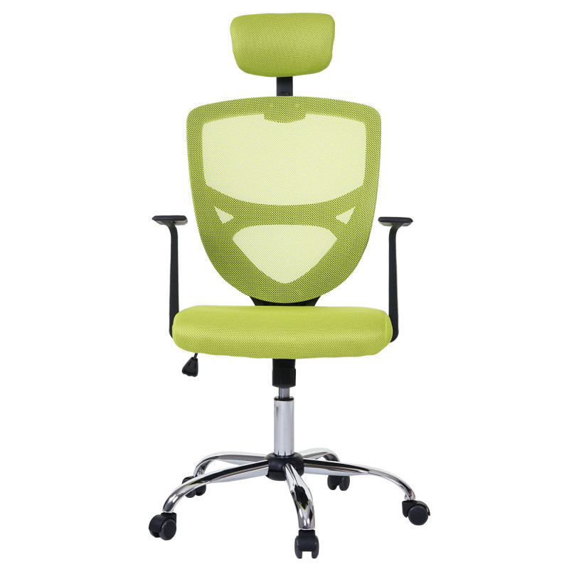 Fauteuil de bureau Barrie, chaise pitovante, fauteuil directorial, filet, tissu - vert