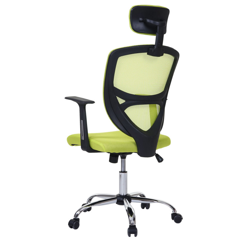Fauteuil de bureau Barrie, chaise pitovante, fauteuil directorial, filet, tissu - vert