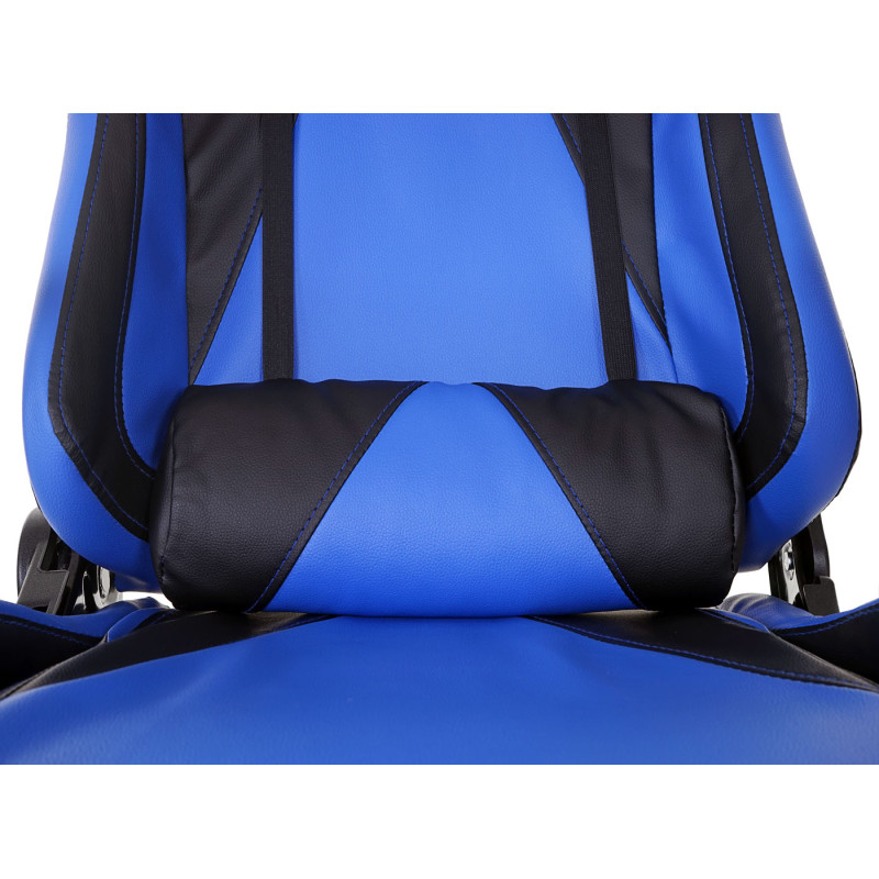 Chaise fauteuil de bureau Loksa T682 XXL, chaise pivotante, charge 150kg similicuir - bleu