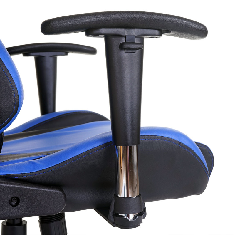 Chaise fauteuil de bureau Loksa T682 XXL, chaise pivotante, charge 150kg similicuir - bleu