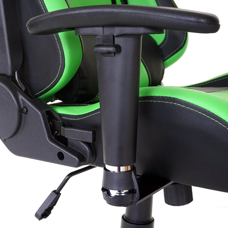 Chaise fauteuil de bureau Loksa T682 XXL, chaise pivotante, charge 150kg similicuir - vert