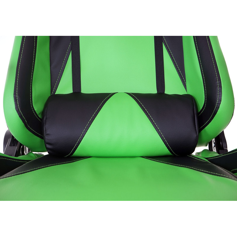 Chaise fauteuil de bureau Loksa T682 XXL, chaise pivotante, charge 150kg similicuir - vert