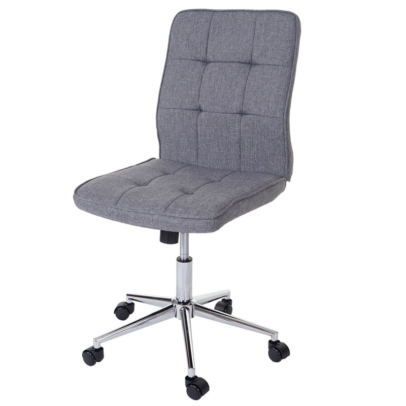 Fauteuil de bureau Newcastle, fauteuil pivotant, fauteuil de travail, tissu - gris