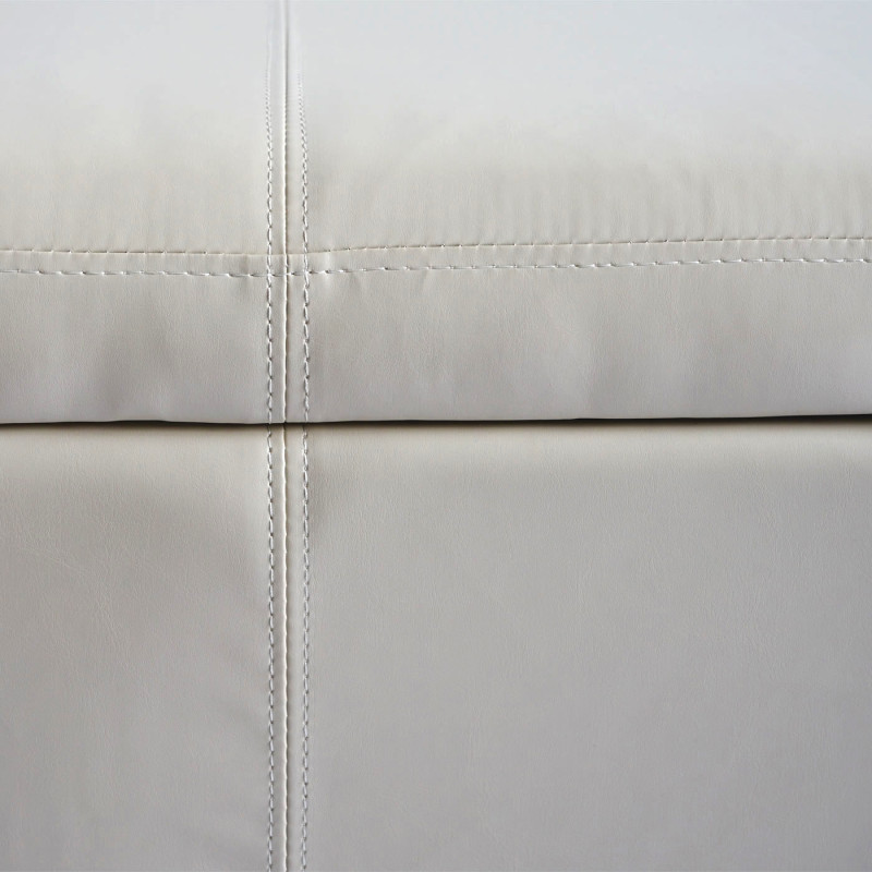 Banquette Manta, coffre de garde en dépôt, banc, similicuir, 41x121x45cm - crème