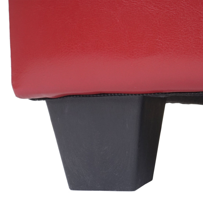 Banquette Manta, coffre de garde en dépôt, banc, similicuir, 41x121x45cm - rouge