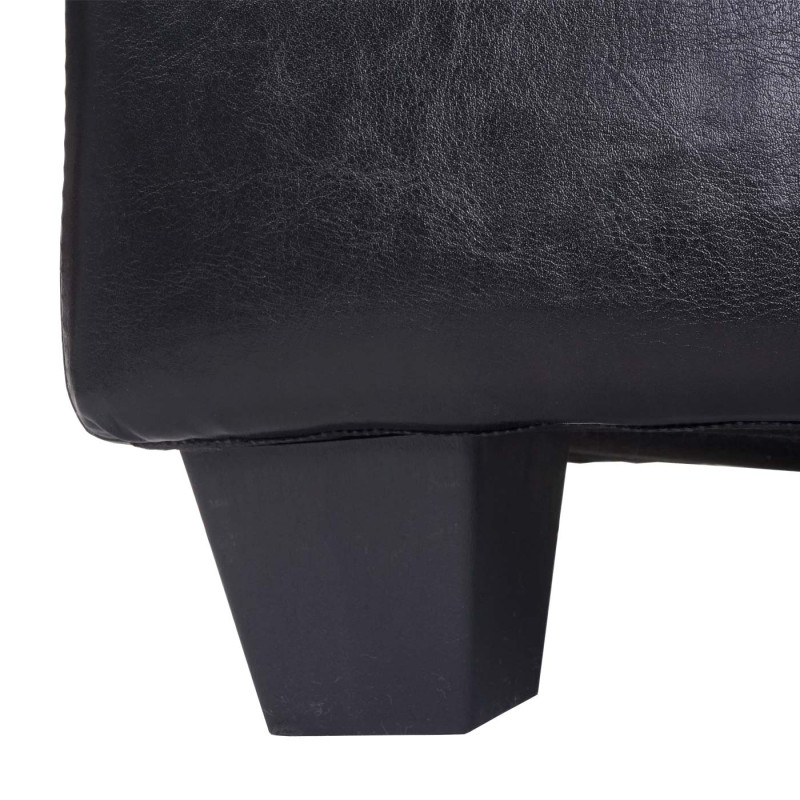 Banquette Manta, coffre de garde en dépôt, banc, similicuir, 41x121x45cm - noir