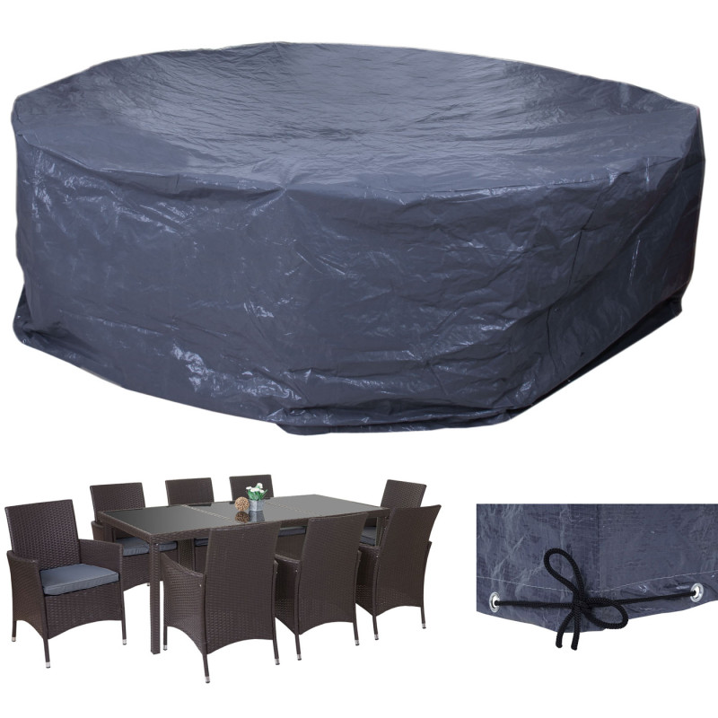 Housse de protection pour garnitures de jardin, bâche - anthracite Ø 300 cm