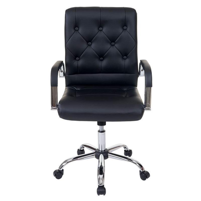 Fauteuil de bureau Blackpool, chaise pivotante, fauteuil directorial, similicuir noir