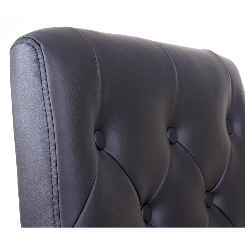 Fauteuil de bureau Blackpool, chaise pivotante, fauteuil directorial, similicuir noir