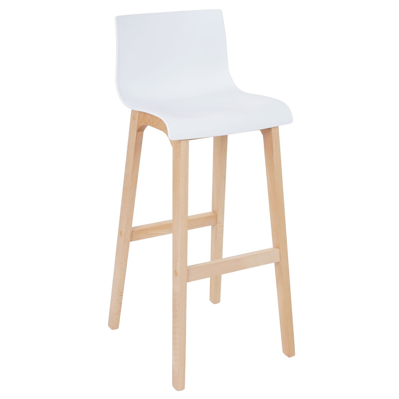 2x tabouret de bar Saskatoon, chaise de comptoir avec dossier, similicuir - blanc