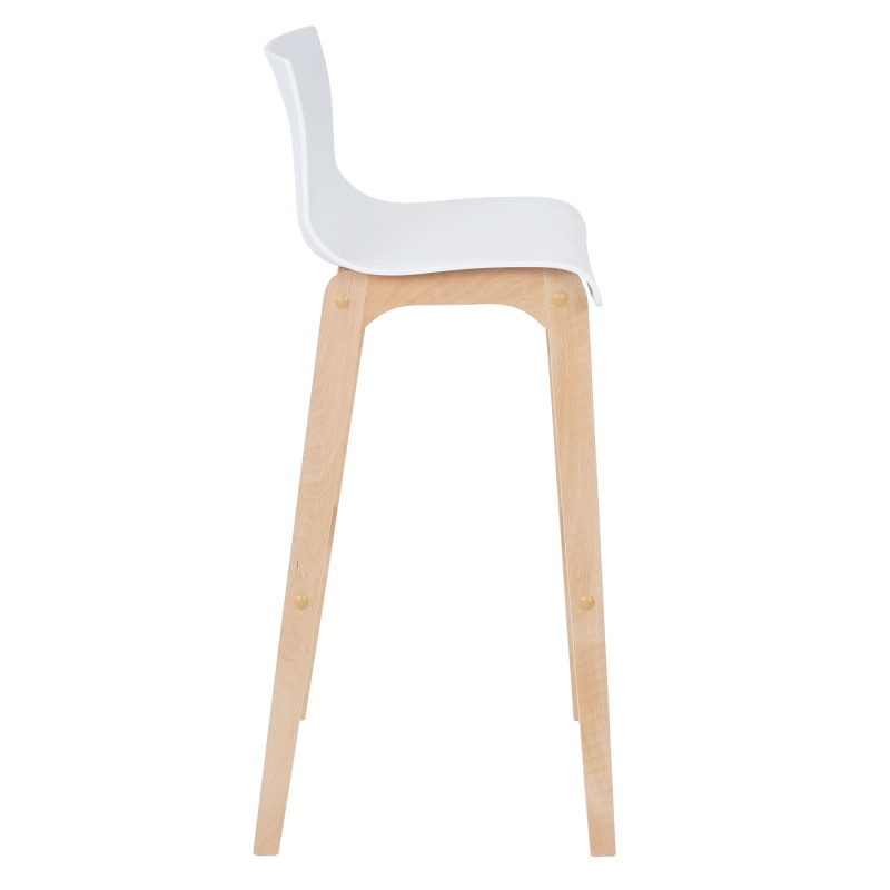 2x tabouret de bar Saskatoon, chaise de comptoir avec dossier, similicuir - blanc