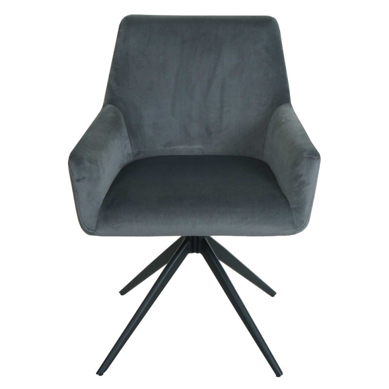 Lot de 6 chaises de salle à manger  accoudoir pivotant Auto-Position tissu/textile - gris foncé