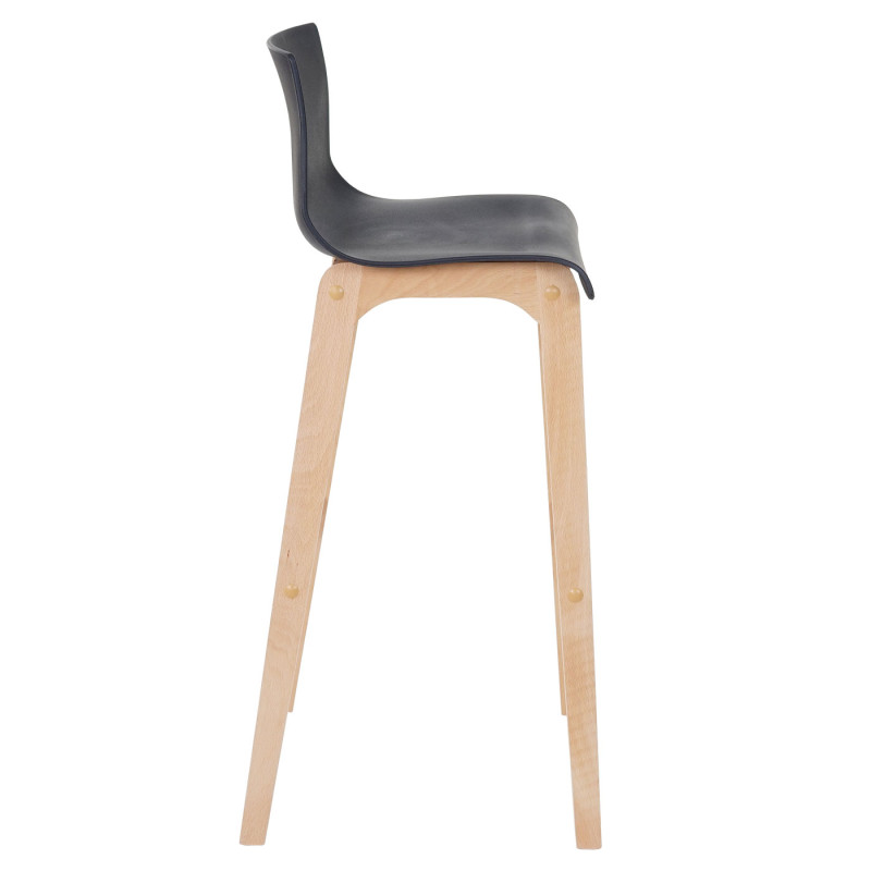 2x tabouret de bar Saskatoon, chaise de comptoir avec dossier, similicuir - noir