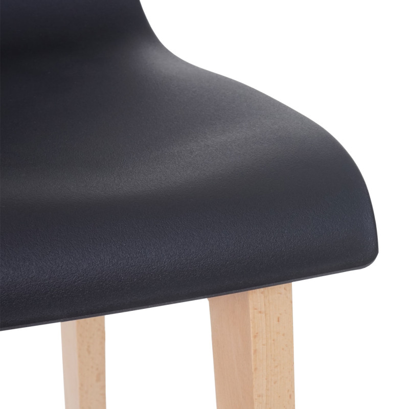 2x tabouret de bar Saskatoon, chaise de comptoir avec dossier, similicuir - noir