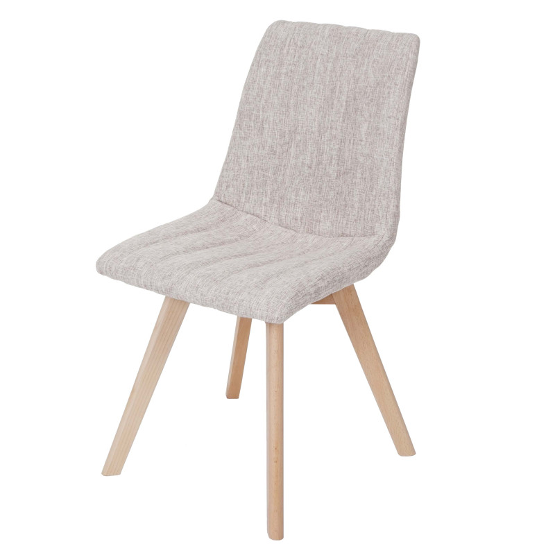 2x chaise de salle à manger Calgary, fauteuil, design rétro des années 50, tissu - crème