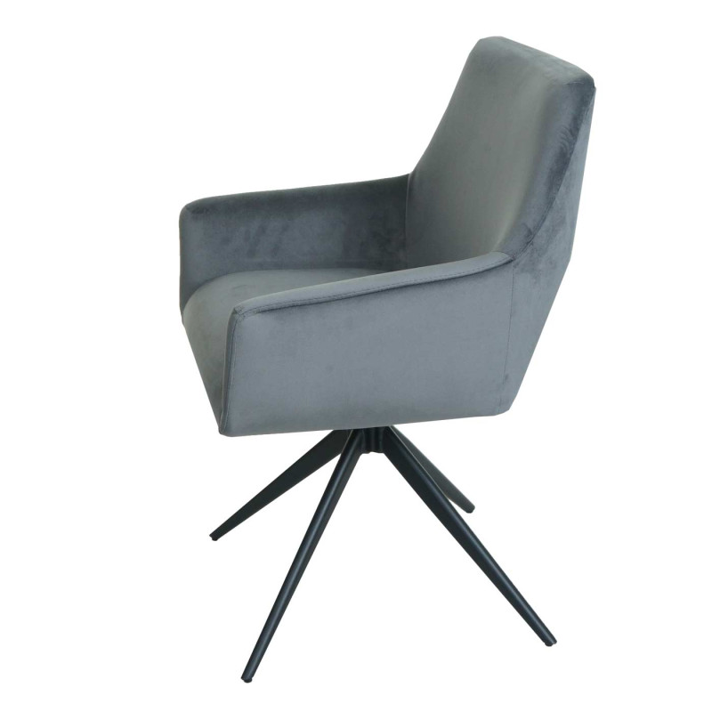 Lot de 6 chaises de salle à manger  accoudoir pivotant Auto-Position tissu/textile - gris foncé