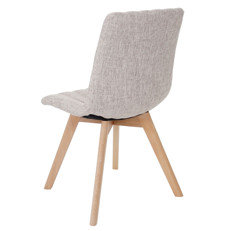 2x chaise de salle à manger Calgary, fauteuil, design rétro des années 50, tissu - crème