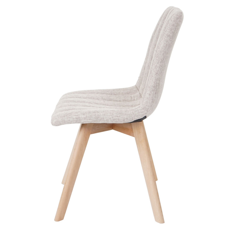 2x chaise de salle à manger Calgary, fauteuil, design rétro des années 50, tissu - crème