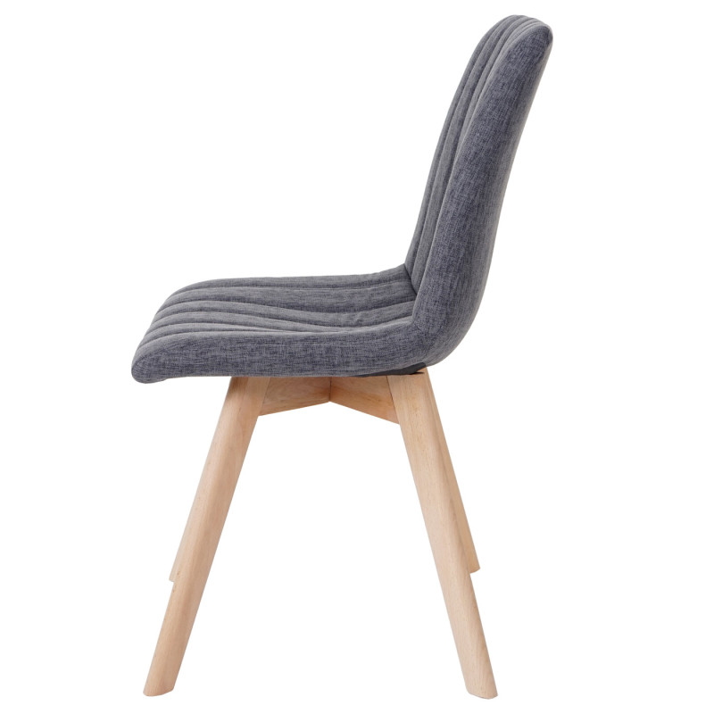 2x chaise de salle à manger Calgary, fauteuil, design rétro des années 50, tissu - gris